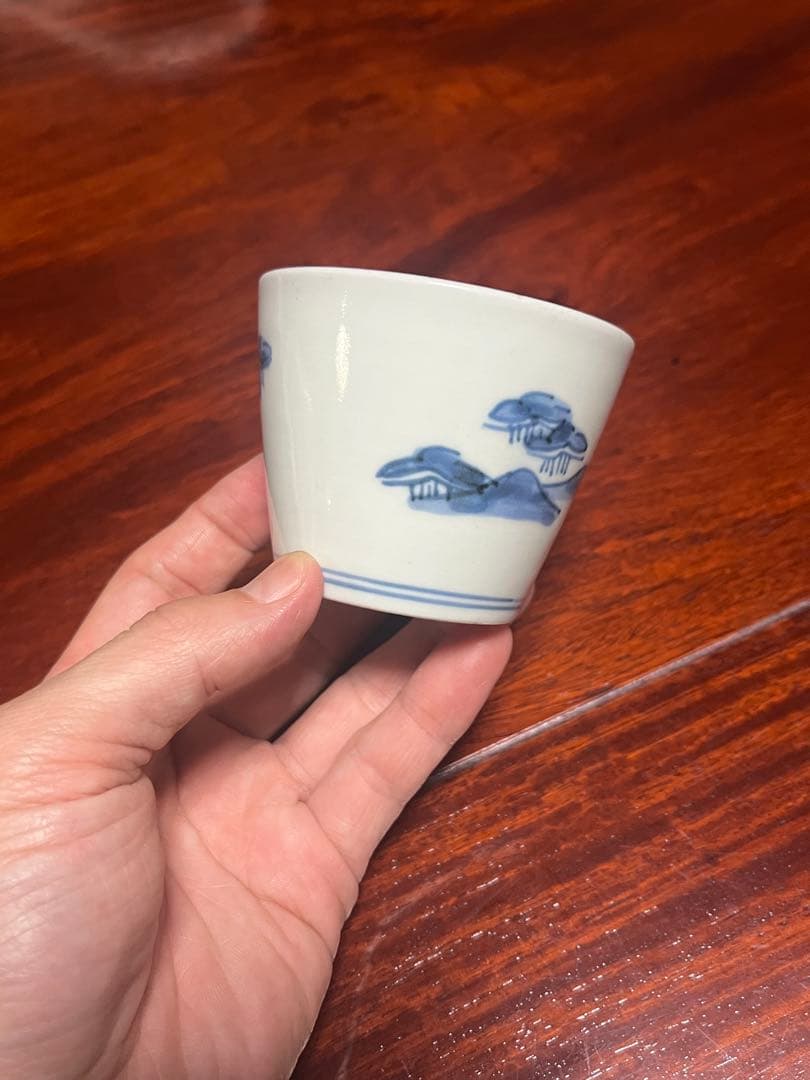 古伊万里　無傷完品　松原　松　そば猪口　蕎麦猪口