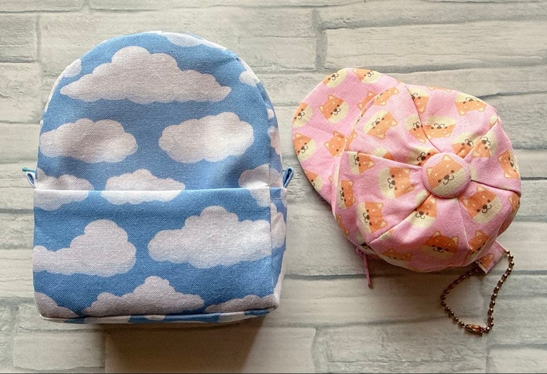 ハンドメイド　柴犬　キャップ　帽子型　ポーチ　キーホルダー