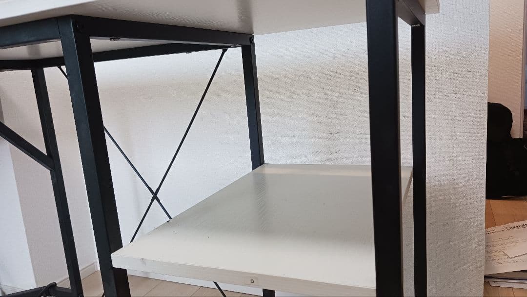 L字　パソコン　ゲーミング　デスク　棚付き　組立　机　説明書無し