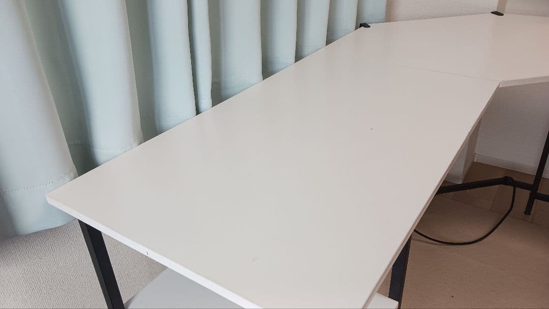 L字　パソコン　ゲーミング　デスク　棚付き　組立　机　説明書無し