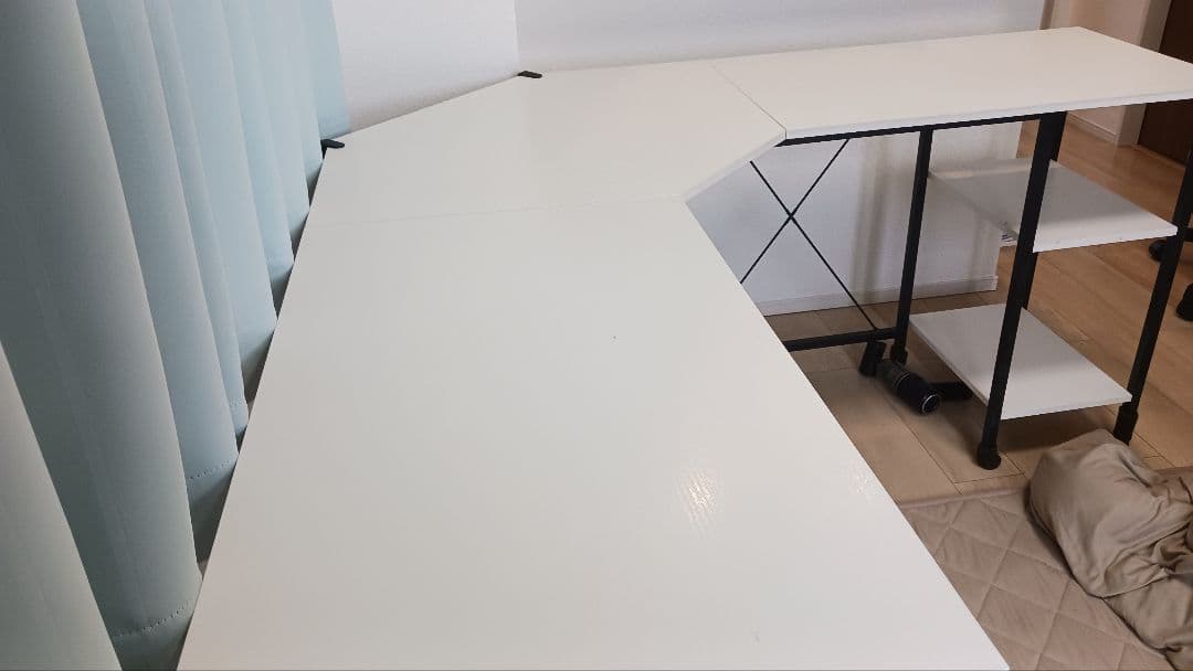 L字　パソコン　ゲーミング　デスク　棚付き　組立　机　説明書無し