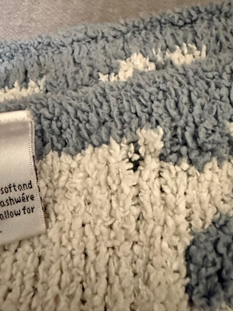 used kashwére グレー/ホワイト ブランケット　シングルサイズ