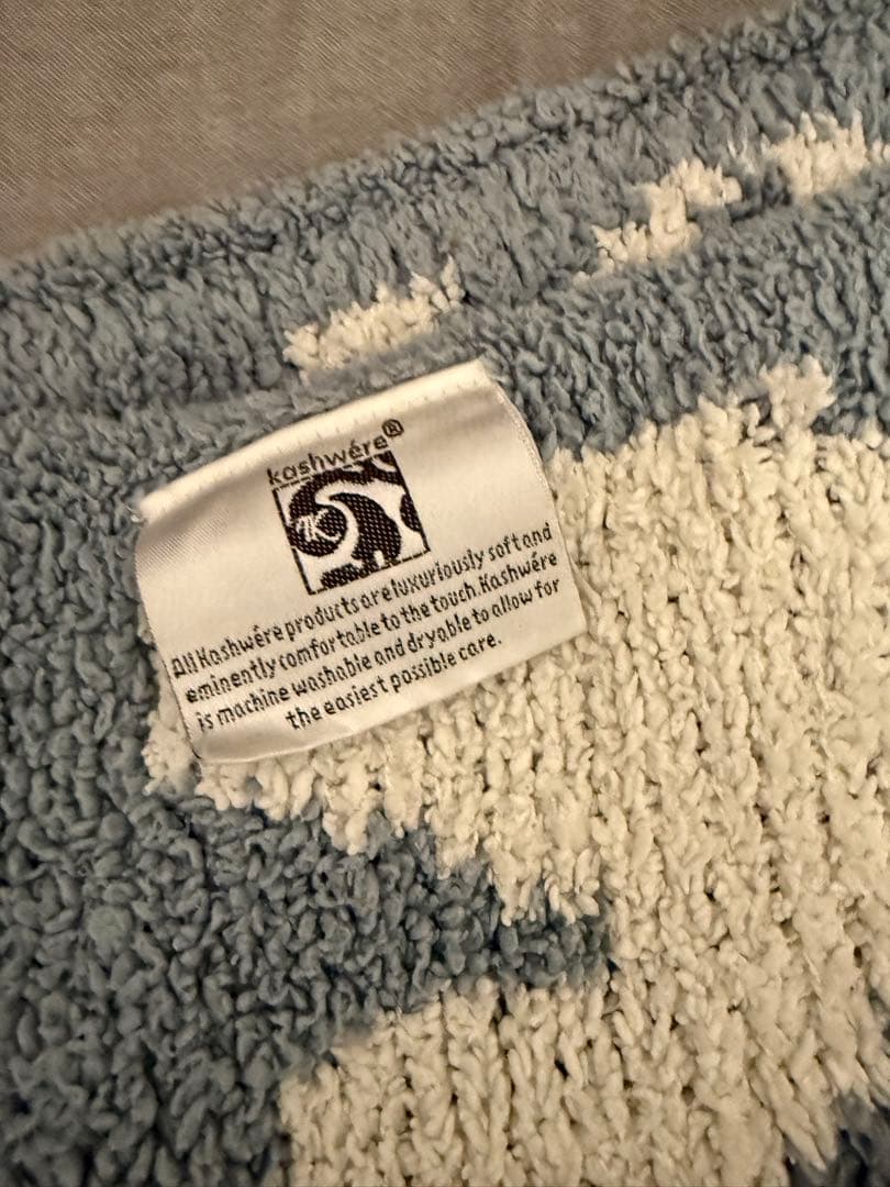 used kashwére グレー/ホワイト ブランケット　シングルサイズ
