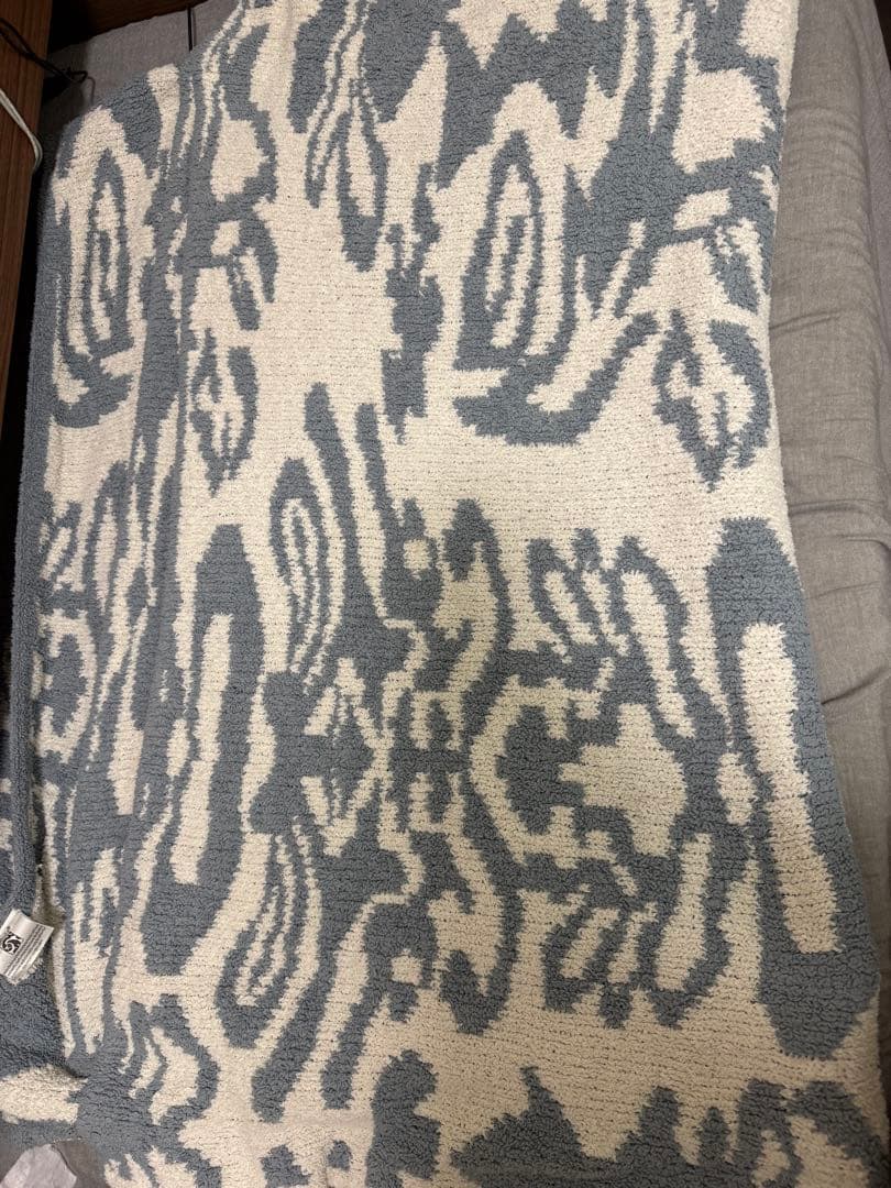 used kashwére グレー/ホワイト ブランケット　シングルサイズ