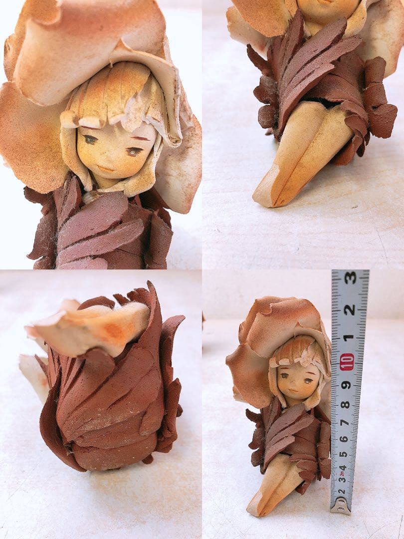 N*g様 ①竹内祥子? 陶器作品 陶人形 森の精 2体まとめ 置物 インテリア