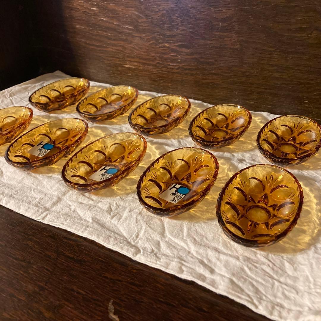 ADERIA COLOR 豆皿　１０枚　アンバー　レトロ