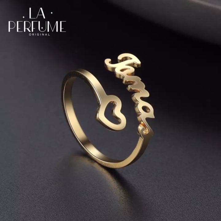 名入れ♡中抜きハート♡カスタムリング✨イニシャル♡シンプル✨オリジナル✨手作り