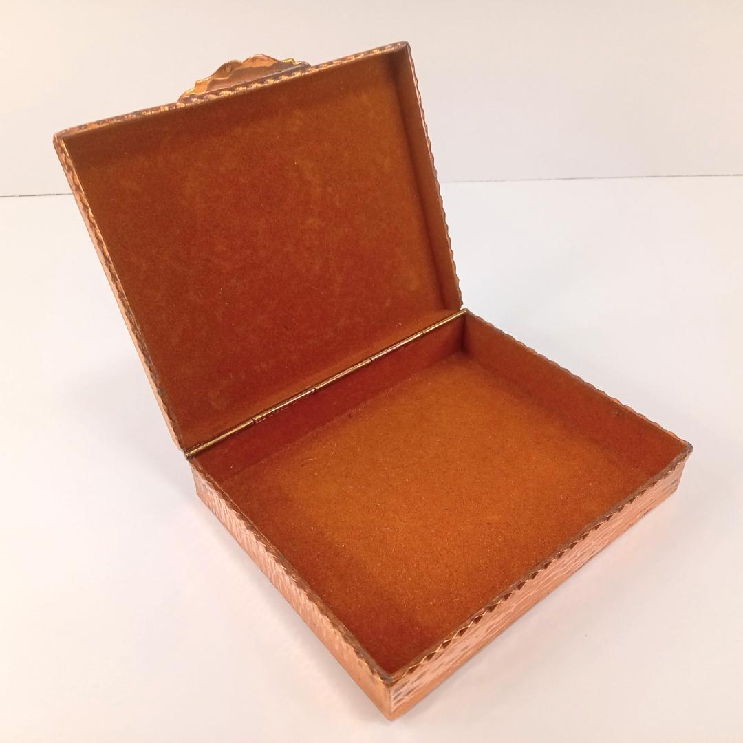 銅製 TUMI レリーフ/インレイ ジュエリーボックス 小物入れ トゥミ 守り神