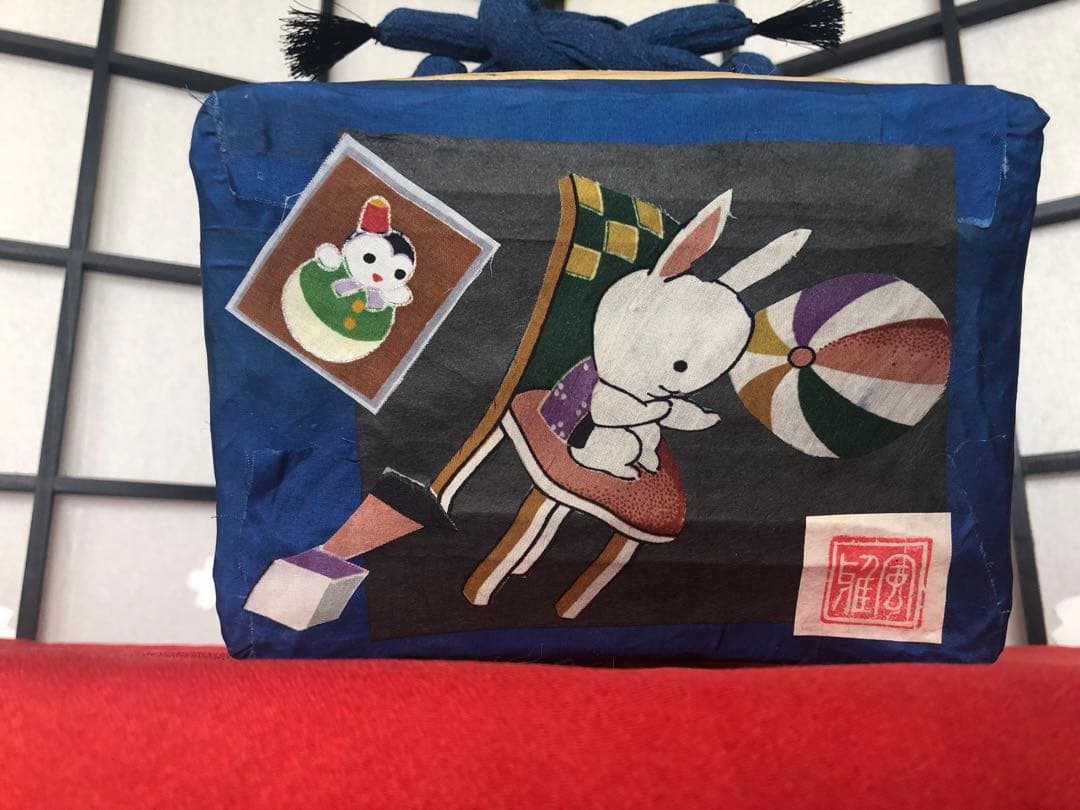 一閑張り　一閑張りバック　ヴィンテージ　レトロ 正絹古布　みんなの音楽会