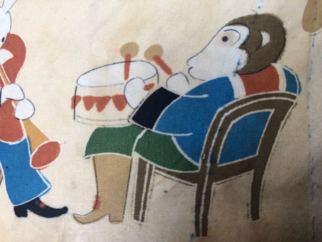 一閑張り　一閑張りバック　ヴィンテージ　レトロ 正絹古布　みんなの音楽会