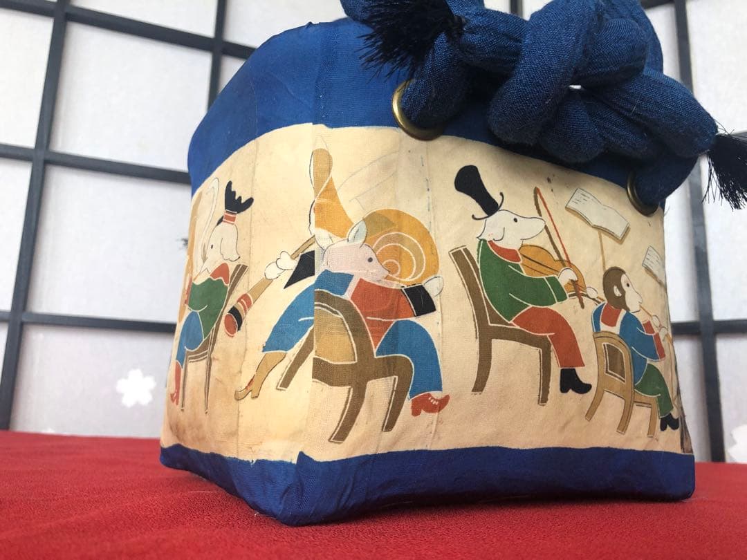 一閑張り　一閑張りバック　ヴィンテージ　レトロ 正絹古布　みんなの音楽会