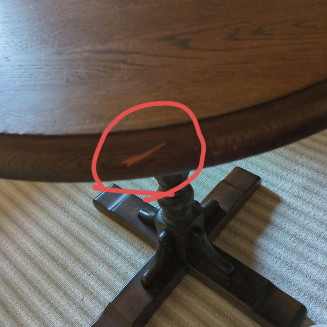 円形木製テーブル　木製円形テーブル　天然木　オーク調