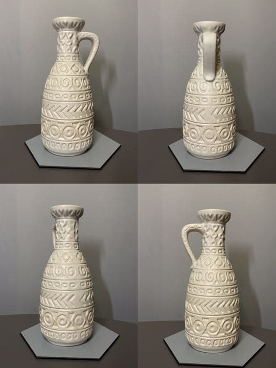 ドイツ アンティーク ビンテージ ホワイト 民族 花瓶 フラワーベース 美品