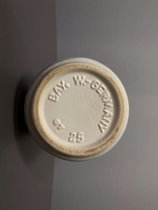 ドイツ アンティーク ビンテージ ホワイト 民族 花瓶 フラワーベース 美品