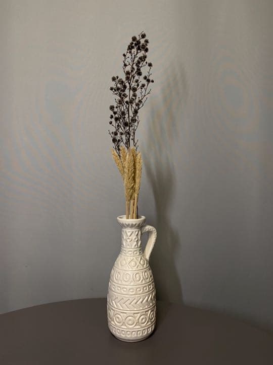 ドイツ アンティーク ビンテージ ホワイト 民族 花瓶 フラワーベース 美品