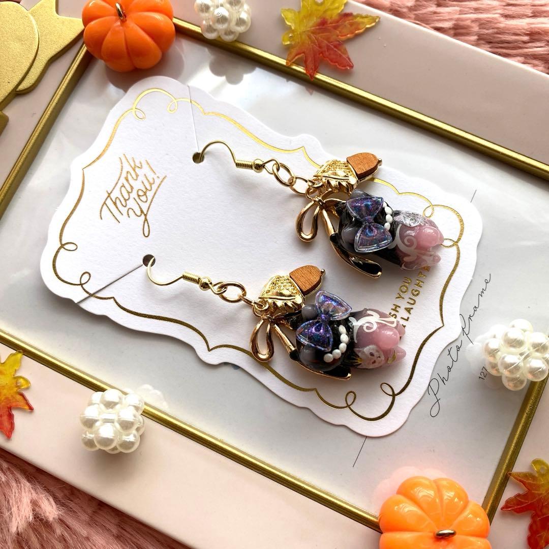 ☆秋オシャレ大人猫ちゃんピアス☆A