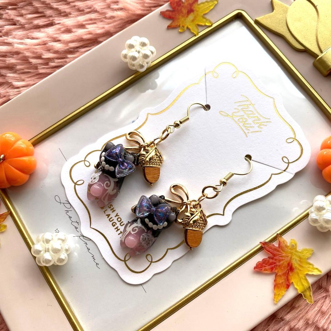 ☆秋オシャレ大人猫ちゃんピアス☆A