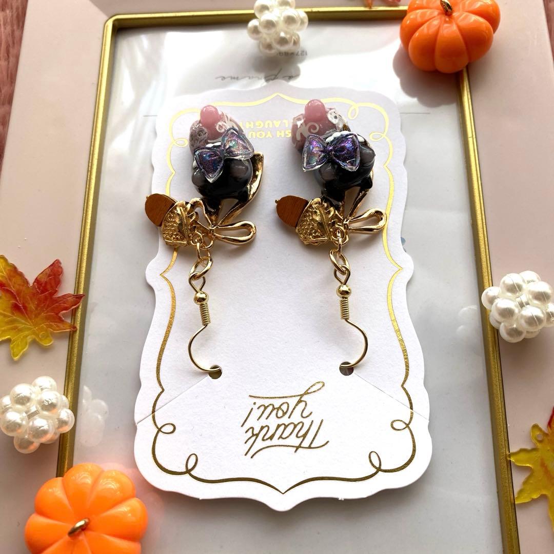 ☆秋オシャレ大人猫ちゃんピアス☆A