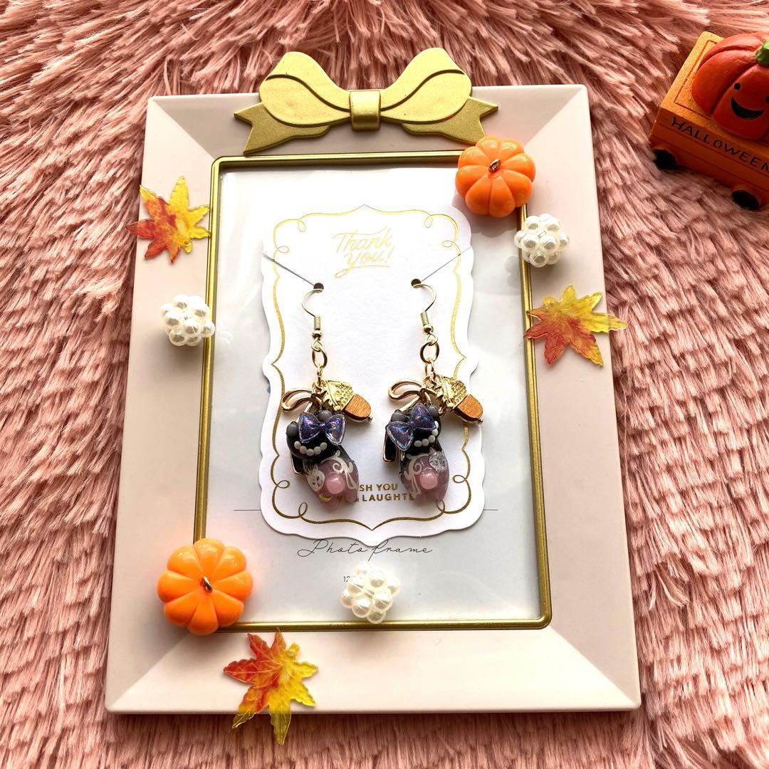 ☆秋オシャレ大人猫ちゃんピアス☆A