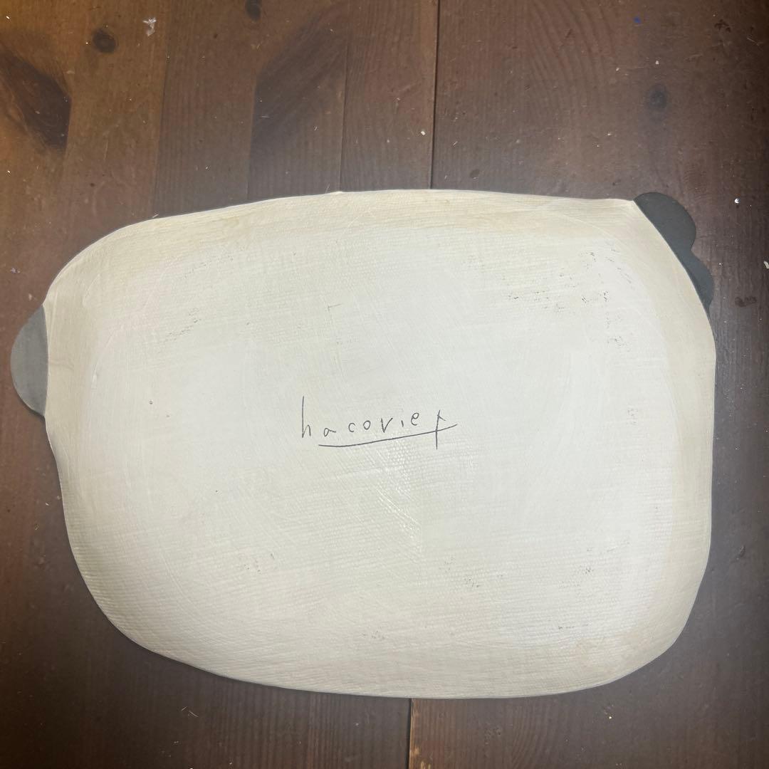 作家　陶芸作家　なんとなく四角皿　変形プレート　丸皿　２枚まとめ