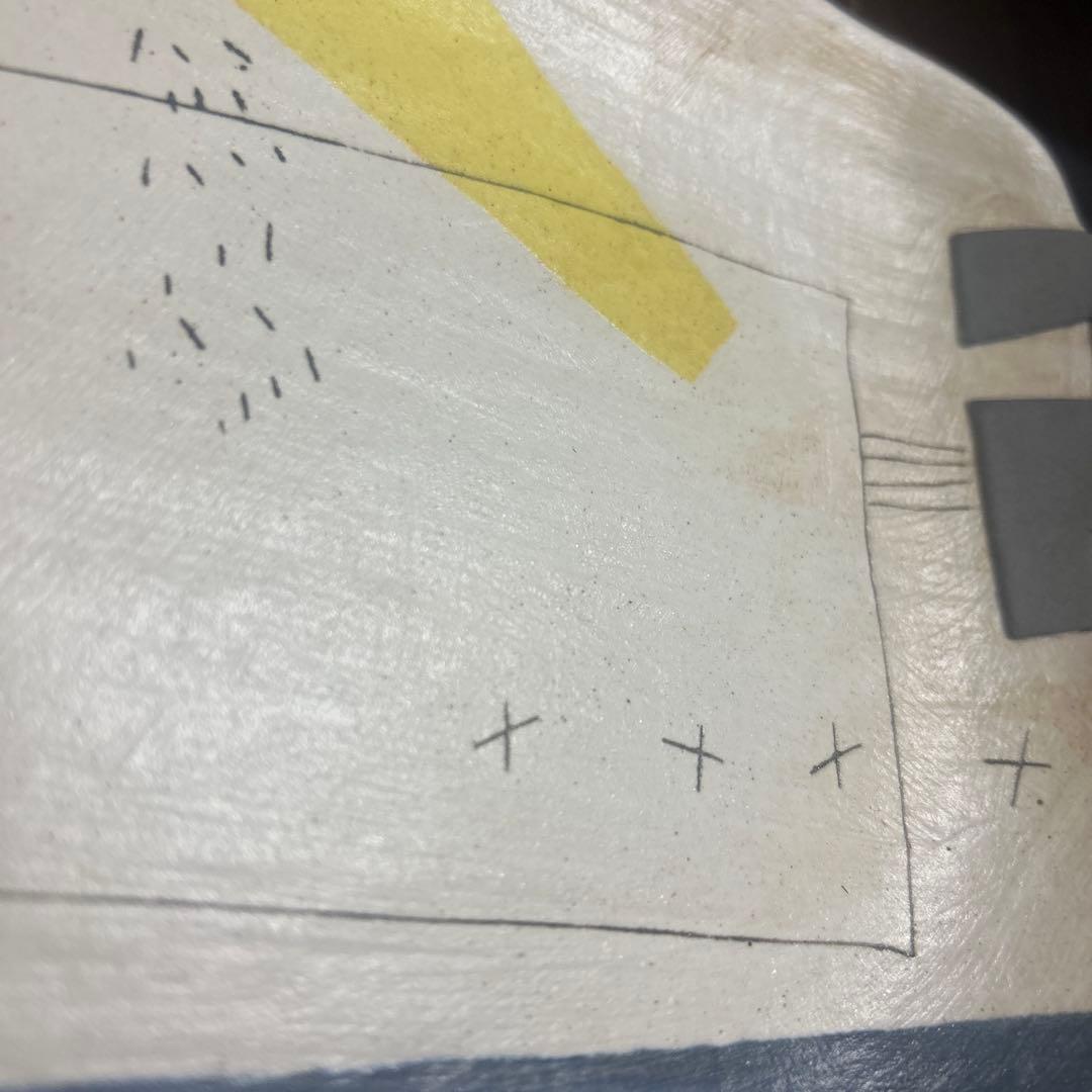 作家　陶芸作家　なんとなく四角皿　変形プレート　丸皿　２枚まとめ