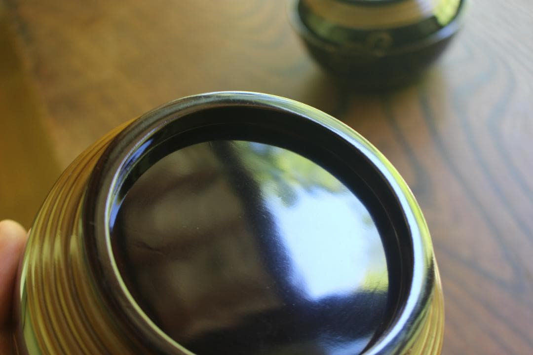 時代逸品！風情ある塗分け太糸目に極上桐唐草蒔絵のお椀2点（検輪島塗雑煮椀煮物椀