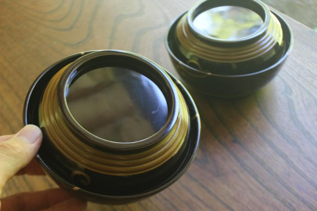 時代逸品！風情ある塗分け太糸目に極上桐唐草蒔絵のお椀2点（検輪島塗雑煮椀煮物椀