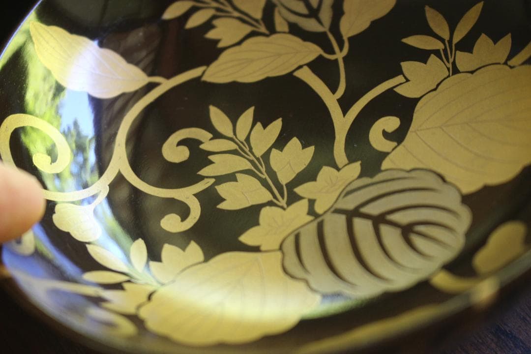 時代逸品！風情ある塗分け太糸目に極上桐唐草蒔絵のお椀2点（検輪島塗雑煮椀煮物椀