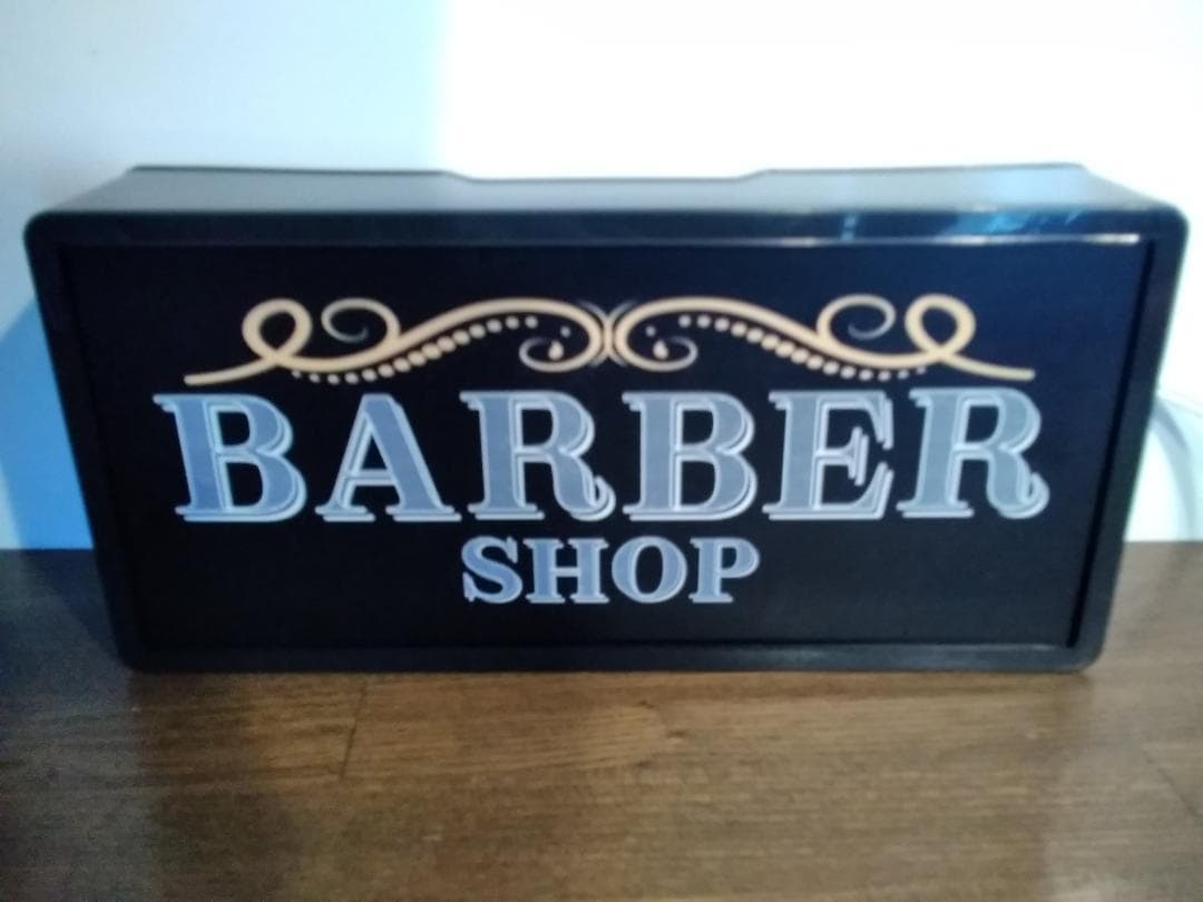 バーバー 理容室 サロン☆BARBER ③ 看板 置物 雑貨 LEDライトBOX