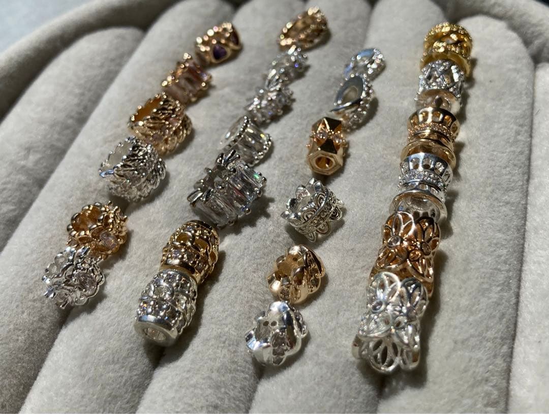 ロンデル　パーツ　シルバー　ゴールド　ハンドメイド　ばら売り