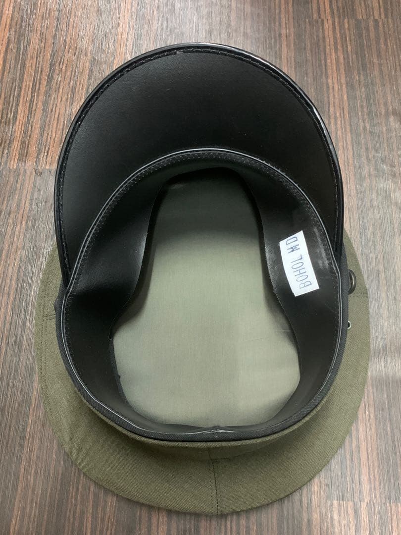 ミリタリー　オリーブグリーン 軍帽 ブラックバッジ