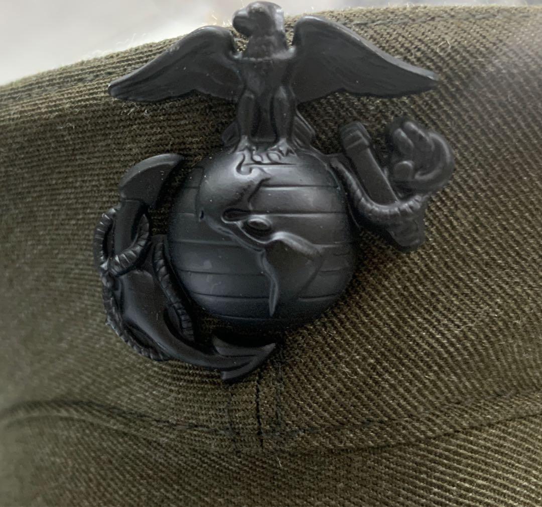 ミリタリー　オリーブグリーン 軍帽 ブラックバッジ