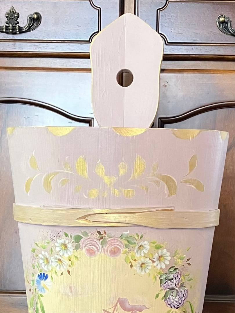 【トールペイント作品】アンブレラスタンド　傘立て　帆船　花柄