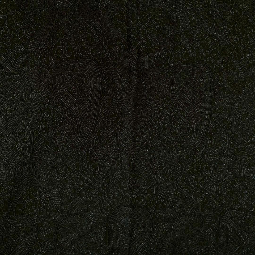 サルヴァトーレフェラガモ ペイズリー柄 刺繍 フリンジストール ブラック