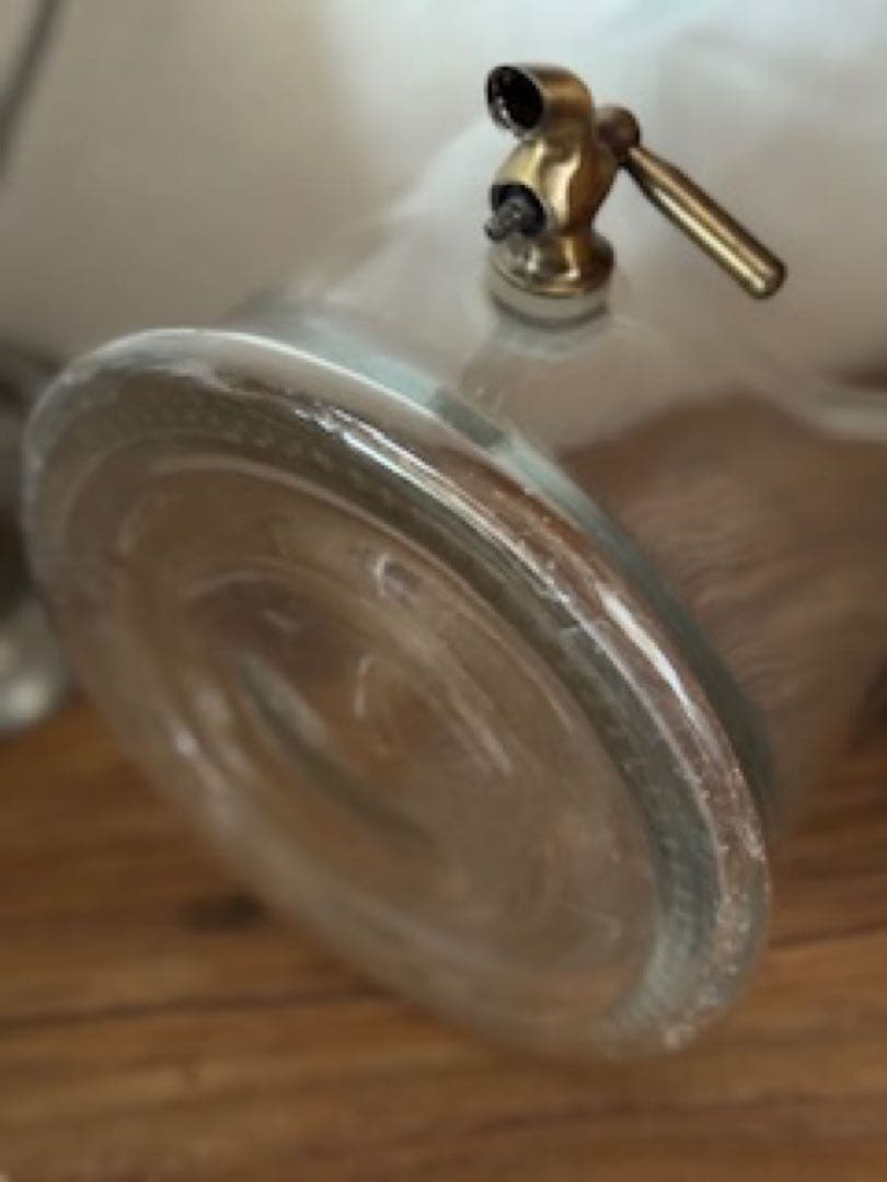 *️⃣プロフ必読❗️usd品 冷水クーラー ガラス 真鍮 ジュース 花瓶 鉢 水槽