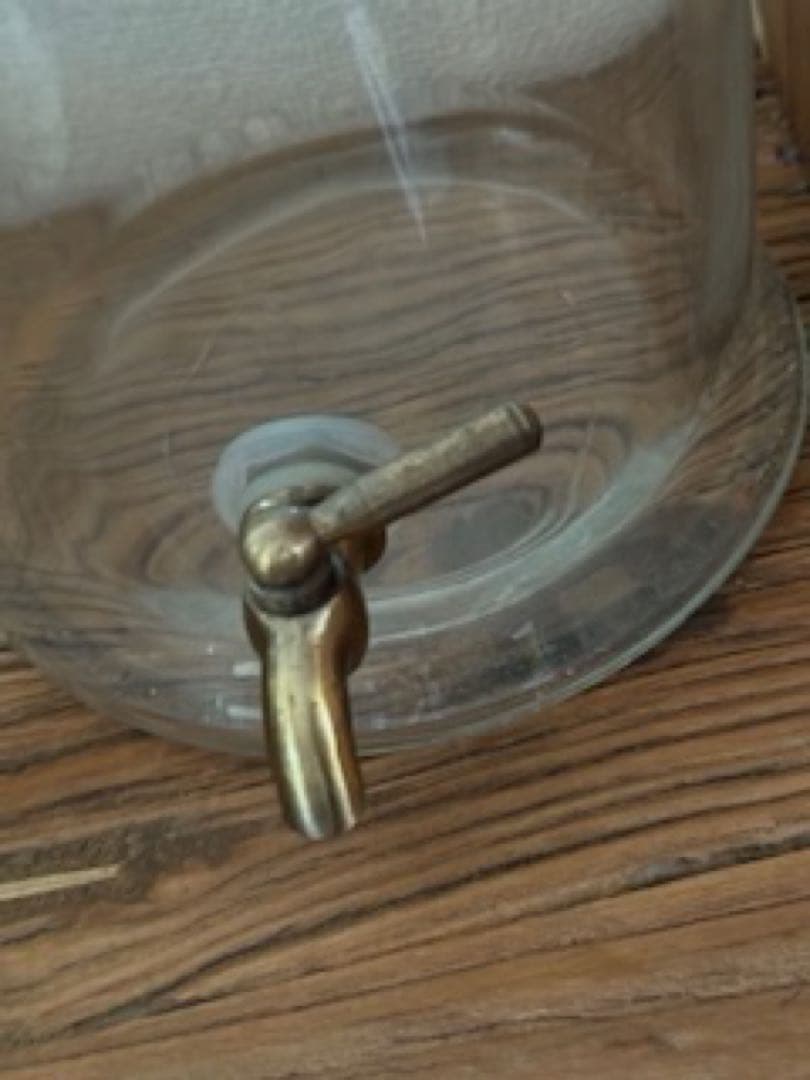 *️⃣プロフ必読❗️usd品 冷水クーラー ガラス 真鍮 ジュース 花瓶 鉢 水槽