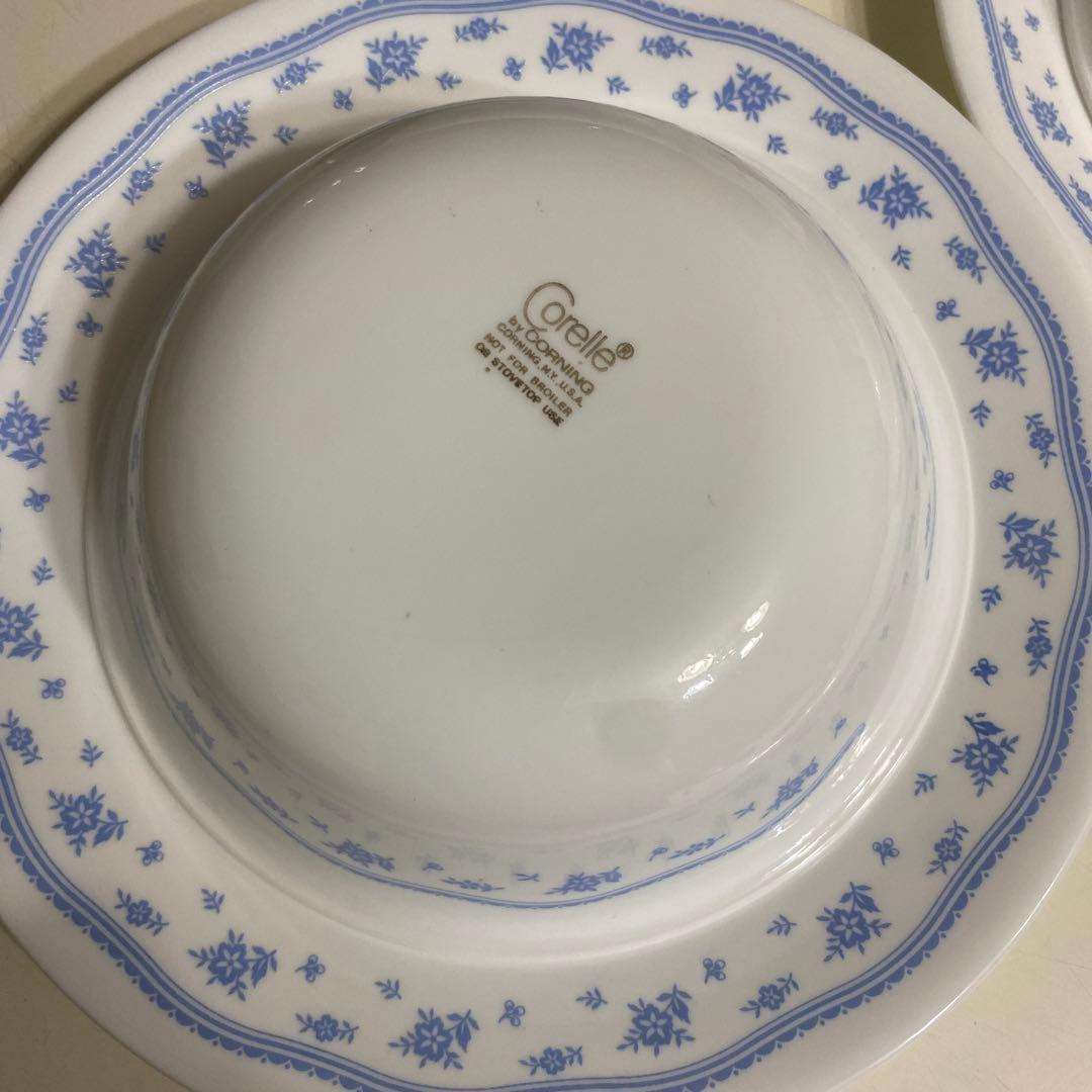 Corelle 青い花模様 皿とボウルセット