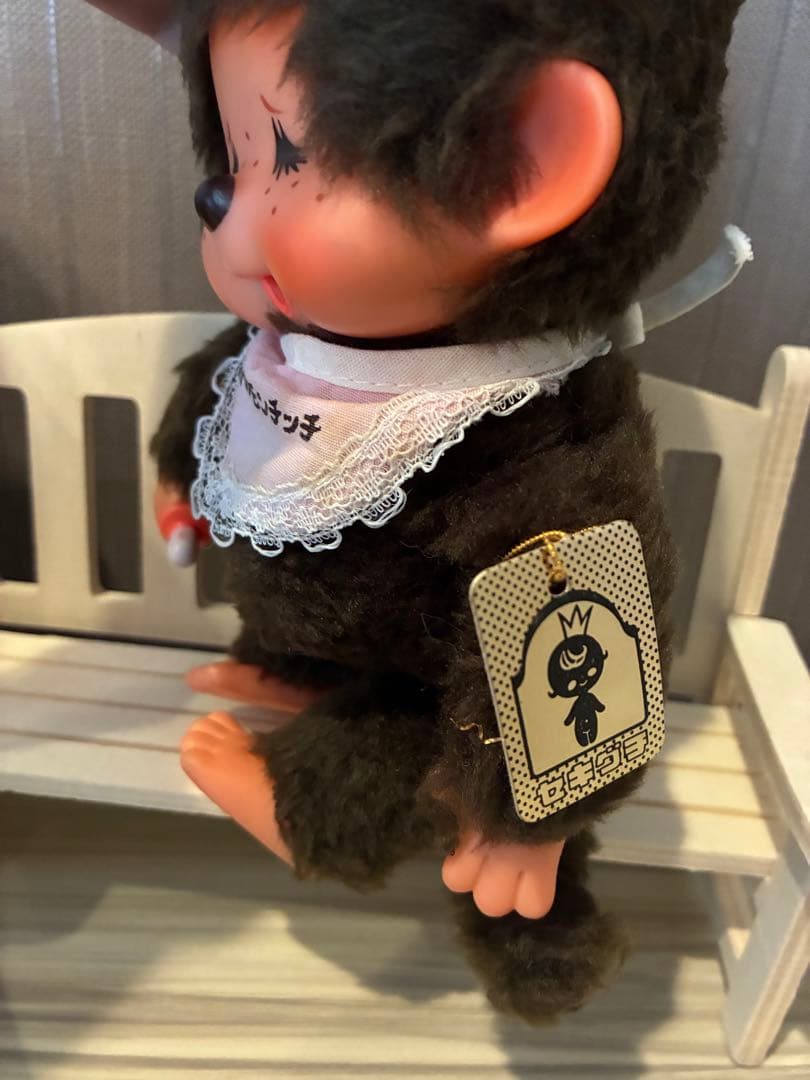 1974年ふた子のモンチッチ当時物　金色の紙タグ付き　泣き顔女の子　箱入り