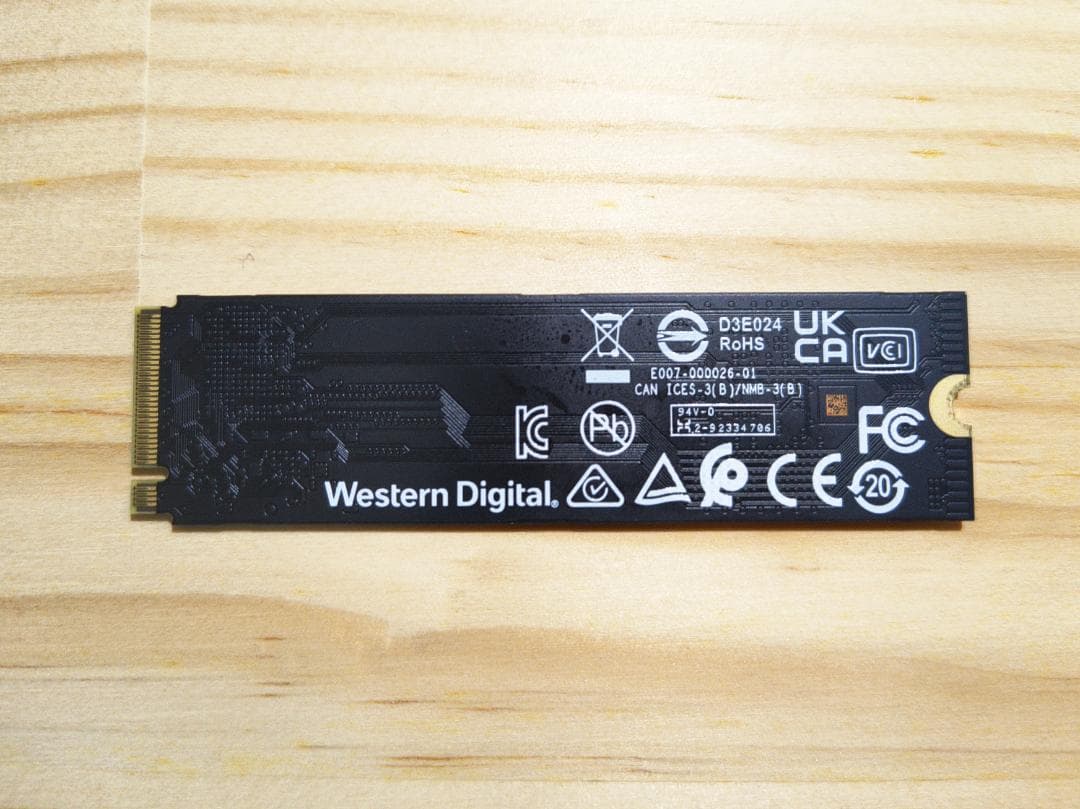WD PC SN740 512GB SSD（使用時間550時間）