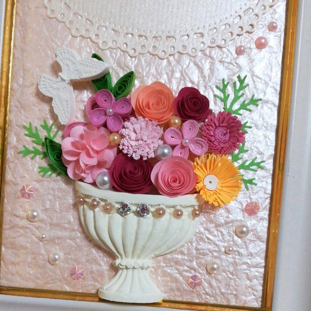 ペーパークイリング＊アロマストーン《イエロー花瓶》