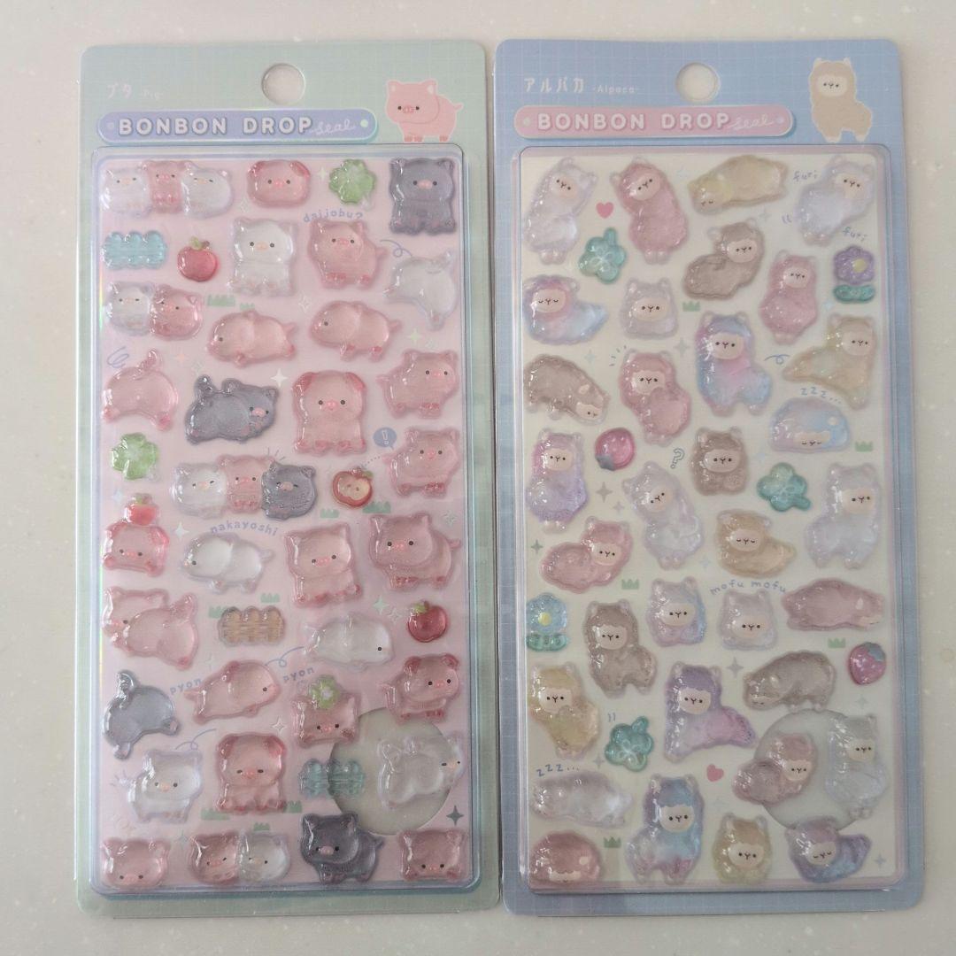 ボンボンドロップシール　9枚セット　新品　アニマル　動物