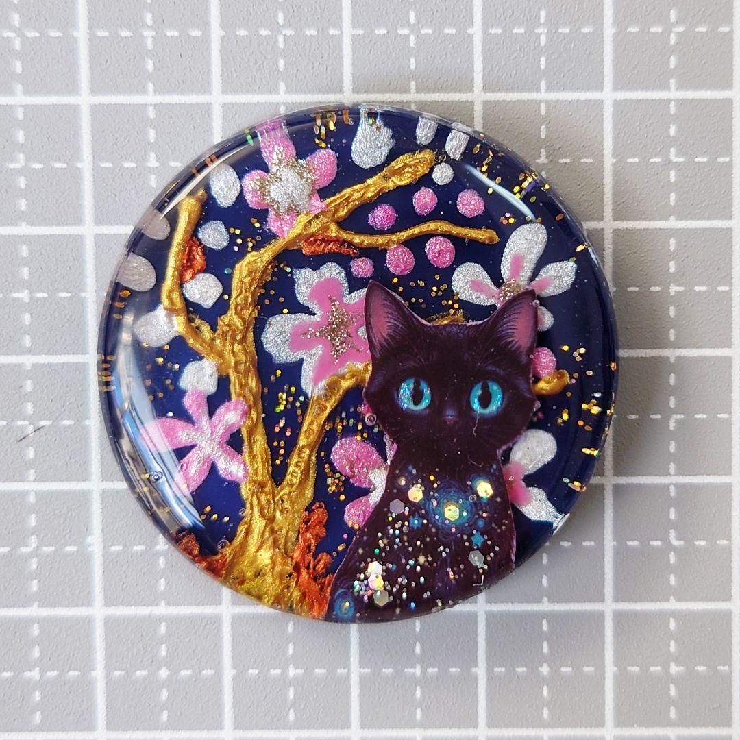 レジン　猫　ヘアゴム　ブローチ　ポニーフック　No.483