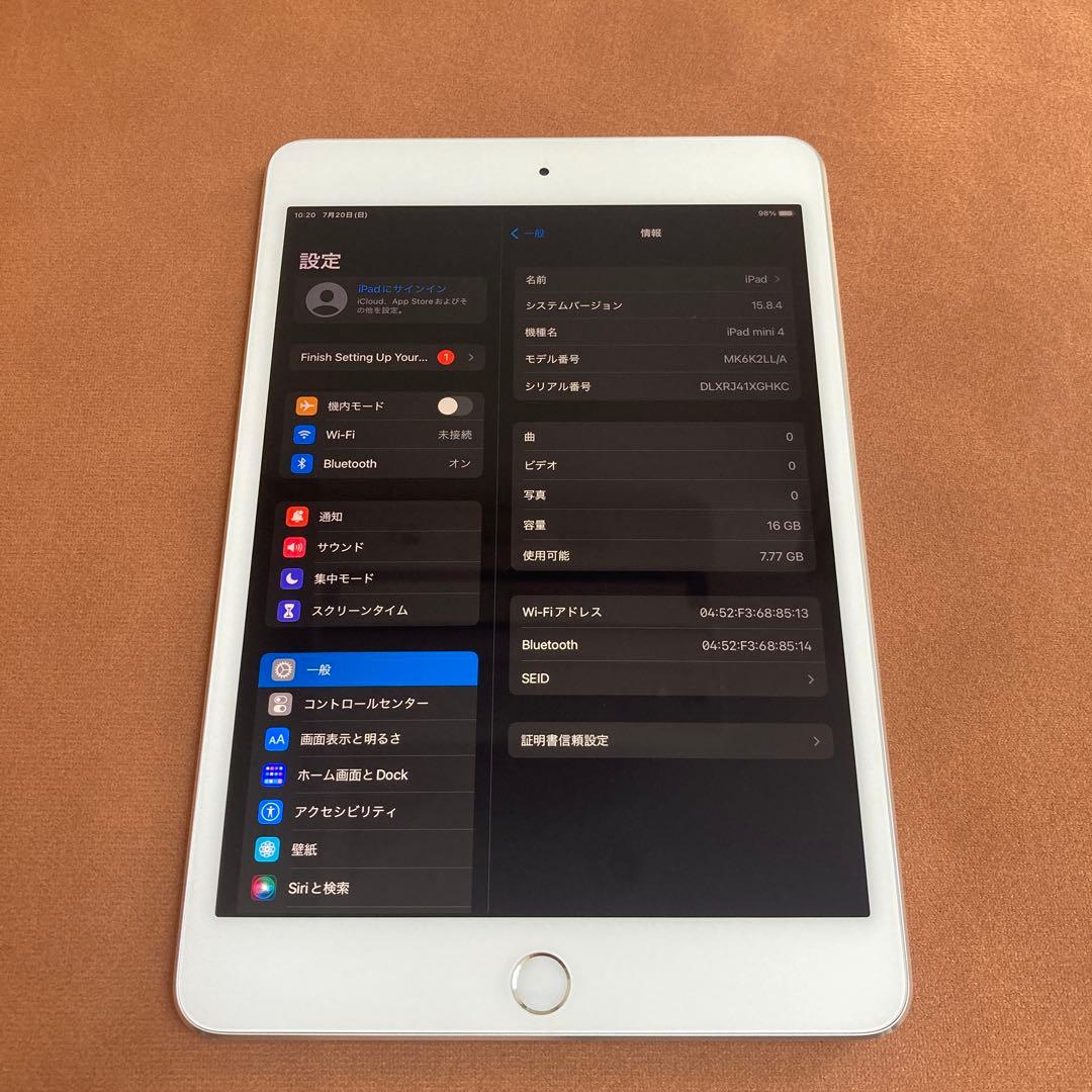 483【早い者勝ち】iPad mini4 第4世代 16GB WIFIモデル☆
