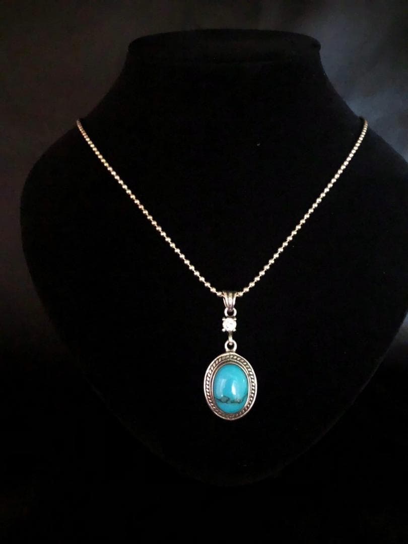 シルバー925 ペンダントトップ　ネックレス　ターコイズ　新品　4-7 9215