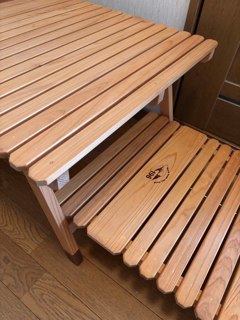 ひのき196 二つ折りテーブルKUROSON370Fとオプションテーブルセット