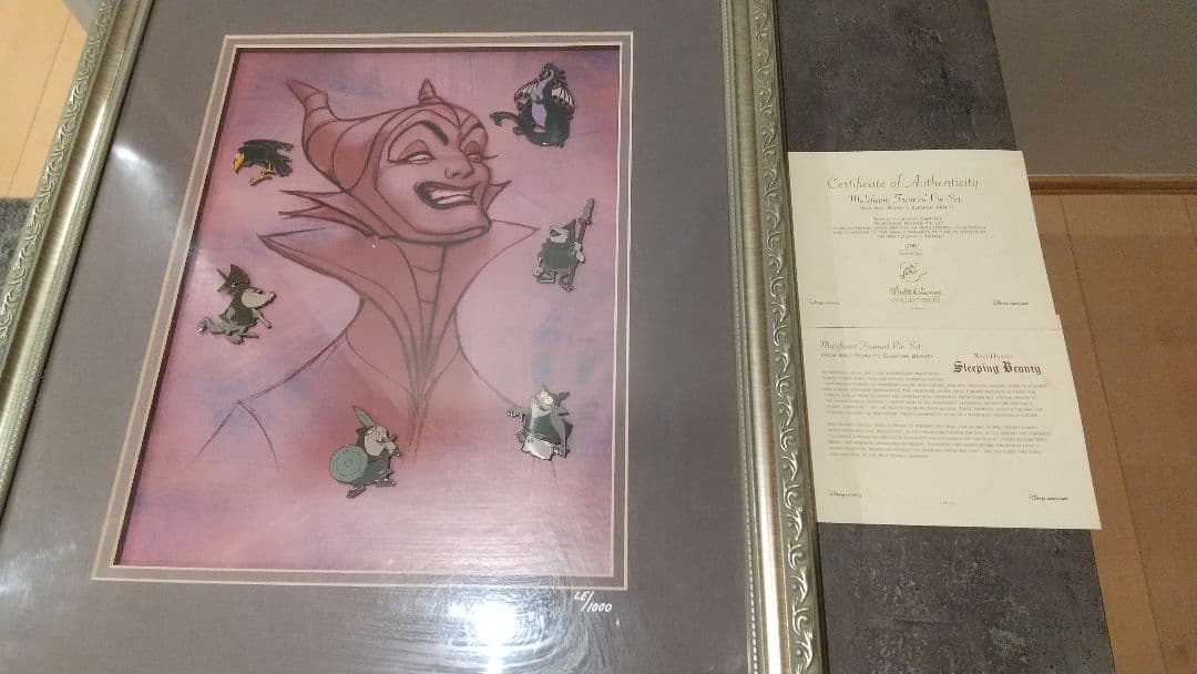 よ*ン様 ２５年～３０年前 ディズニー ヴィランズの絵画(額縁つき)