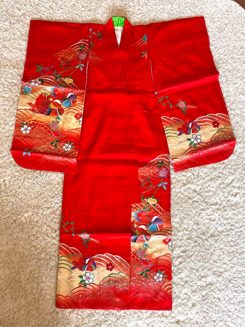【新品正絹】七五三　晴れ着の丸昌 7歳正絹着物フルセット