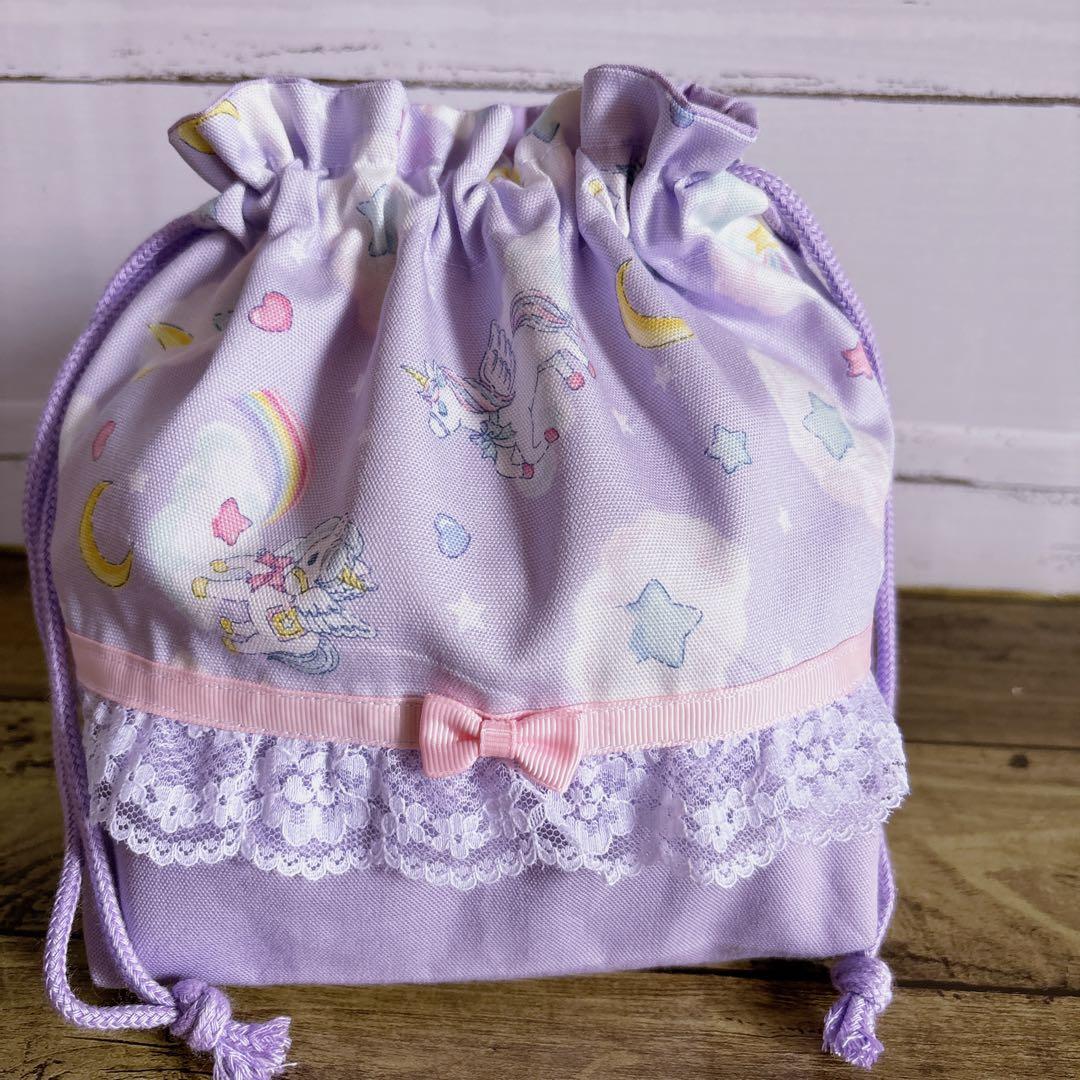 レッスンバッグ　体操服袋　上履袋　お弁当袋　コップ袋☆ユニコーン　入園入学セット