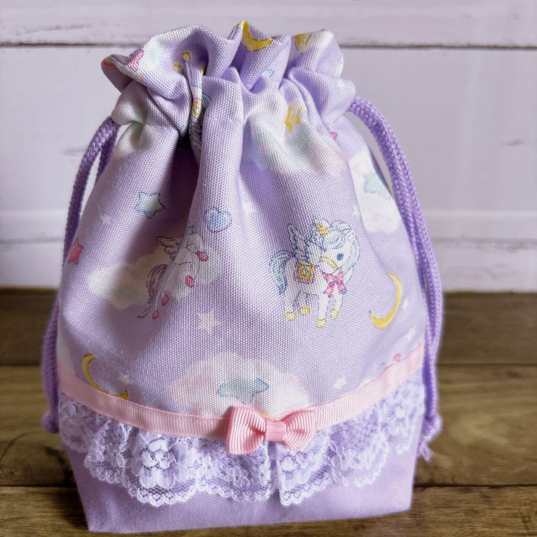 レッスンバッグ　体操服袋　上履袋　お弁当袋　コップ袋☆ユニコーン　入園入学セット