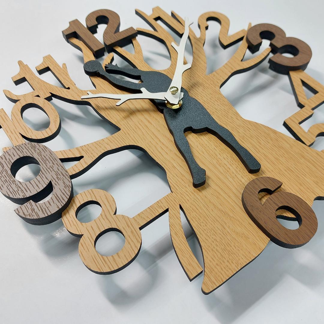 木の時計シリーズ　バスケット　デザイン壁掛け静音時計